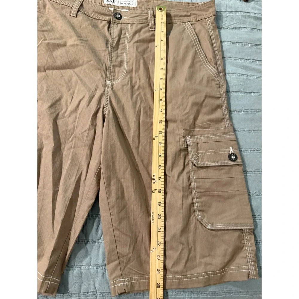 BKE Blaze Standard Fit Cargo Shorts Mens 38 Desert Taupe Contrast Stitch B6789